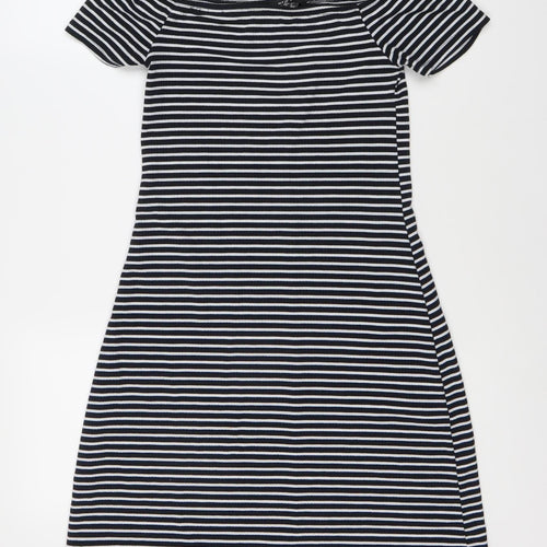 New Look Women's Black Stripe Dress Size 10