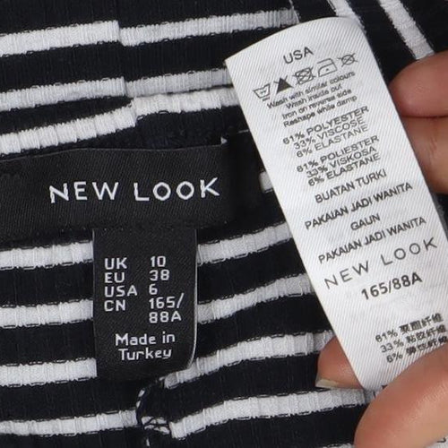New Look Women's Black Stripe Dress Size 10