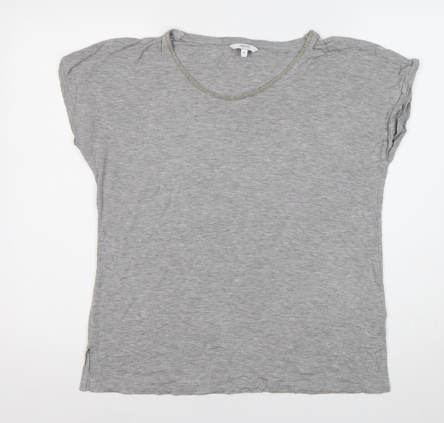 Next Women's Grey T-Shirt, Size 12, Basic Style, Casual