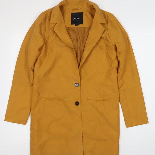 Monki Women's Gold XS Mid-Length Coat