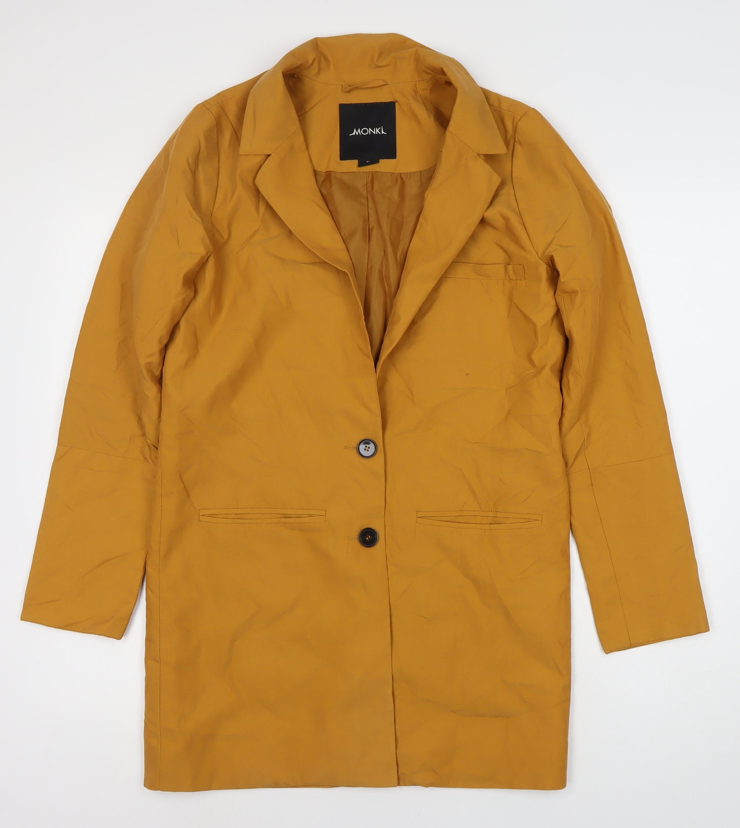 Monki Women's Gold XS Mid-Length Coat