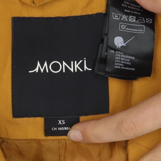 Monki Women's Gold XS Mid-Length Coat