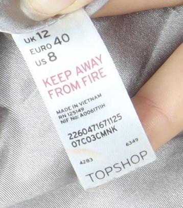 Topshop Women's Grey Coat Size 12 Hooded Casual