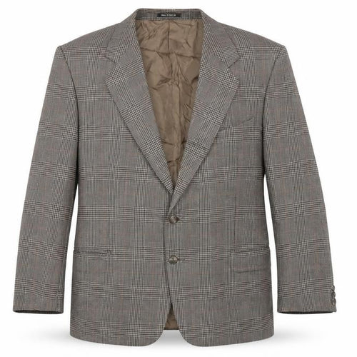 St Michael Men's Brown Wool Check Blazer, Size M, Vintage
