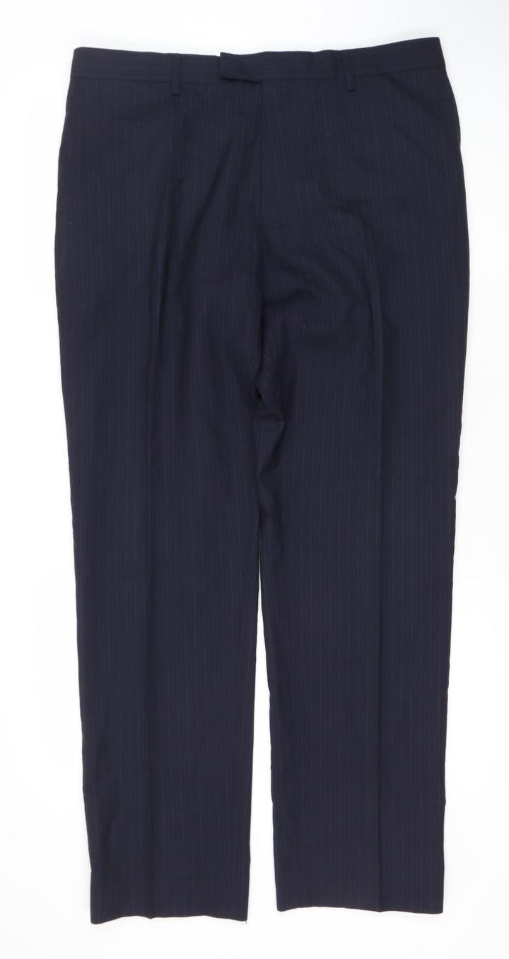 Jaeger Men's Black Striped Dress Pants 36R