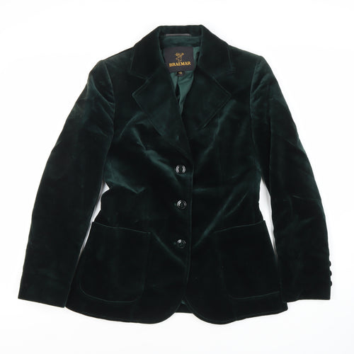 Braemar Green Velvet Blazer Jacket Size 10