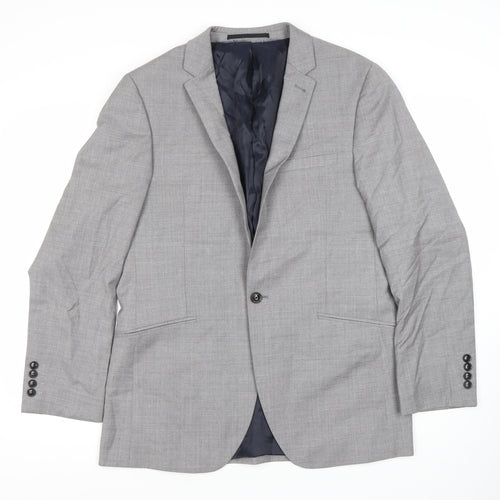 Austin Reed Men's Grey Blazer 40R Single-Breasted Notch
