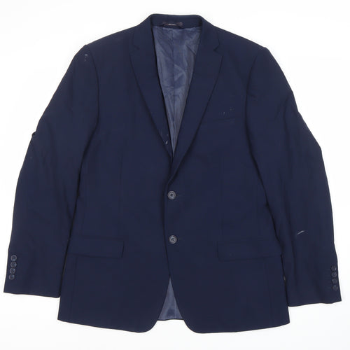 Marks and Spencer Men's Blue Wool Blazer - Size 40R