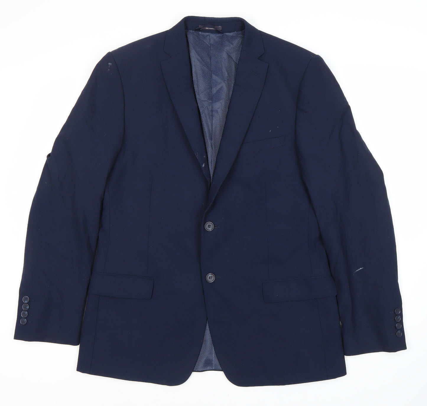 Marks and Spencer Men's Blue Wool Blazer - Size 40R