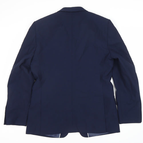 Marks and Spencer Men's Blue Wool Blazer - Size 40R