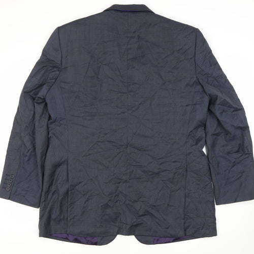 Angelico Men's Blue Wool Blazer 44 Regular Fit