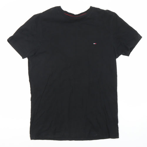 Tommy Jeans Men's Black Crew Neck T-Shirt - Size M