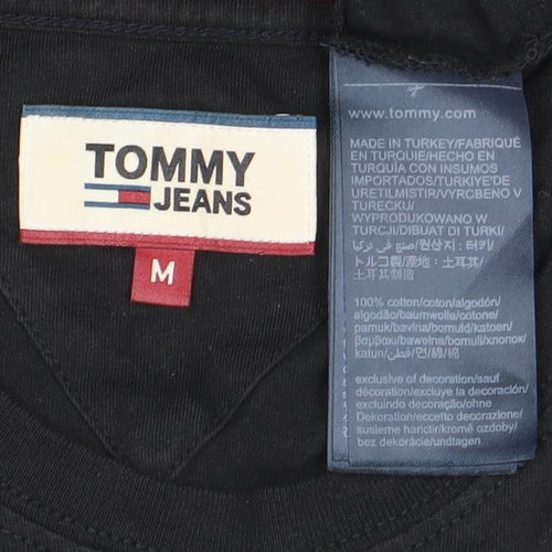 Tommy Jeans Men's Black Crew Neck T-Shirt - Size M