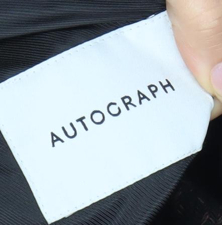 Marks and Spencer Women's Brown Check Wool Blend Coat M