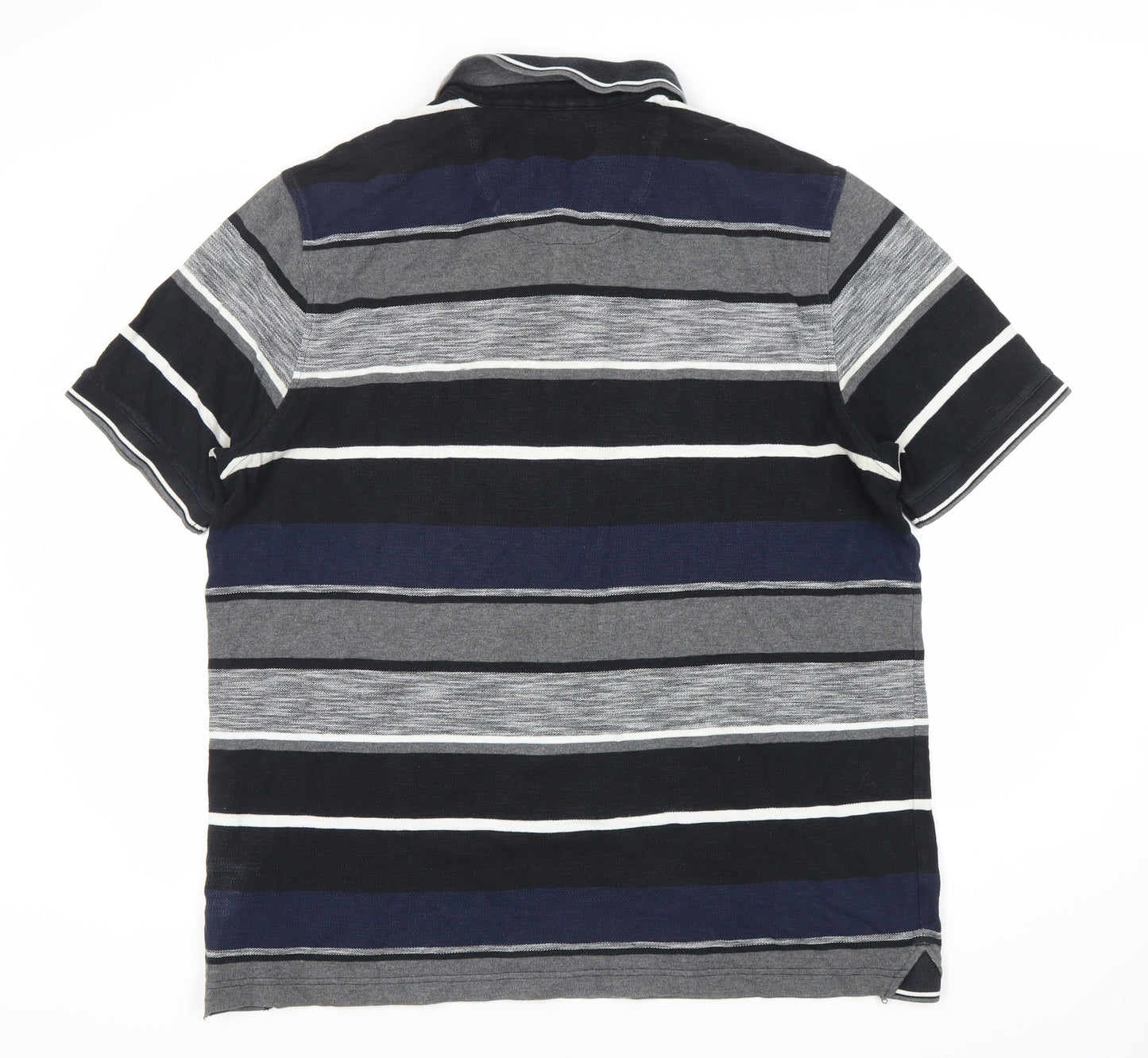Marks and Spencer Men's Black XL Striped Polo