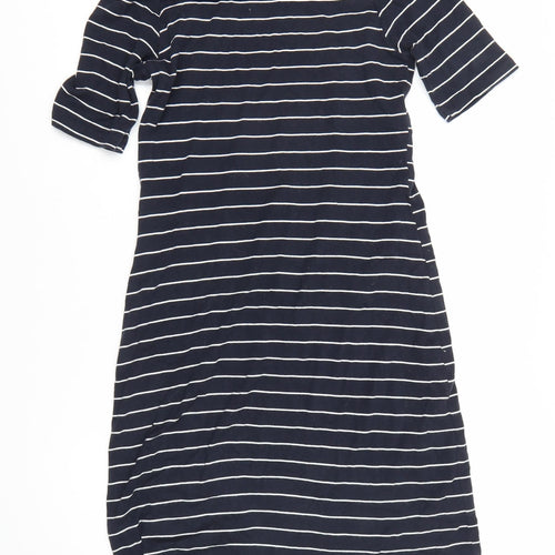 Monsoon Women's Blue Half Sleeve Striped Dress
