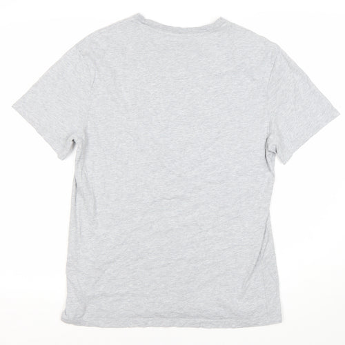 Levi's Men's Grey Cotton Crew Neck Logo T-Shirt