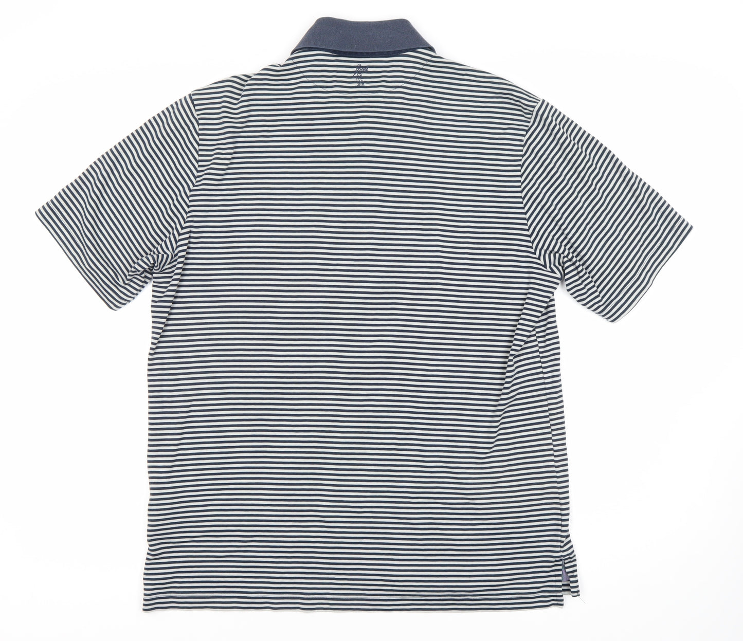 Ashworth Men's Blue Striped Polo Shirt M