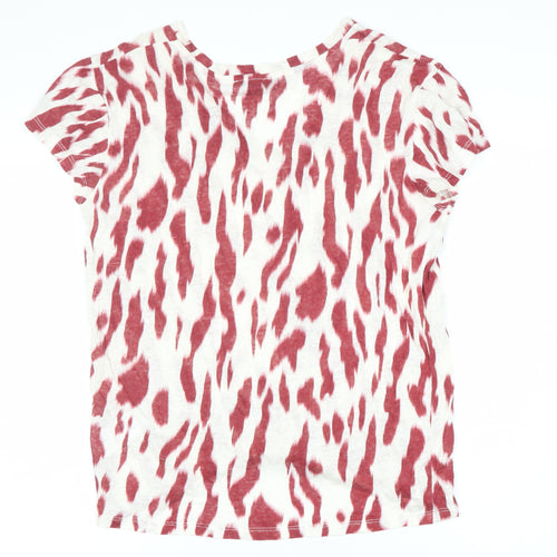 Mint Velvet Women's Red & White Animal Print T-Shirt XS