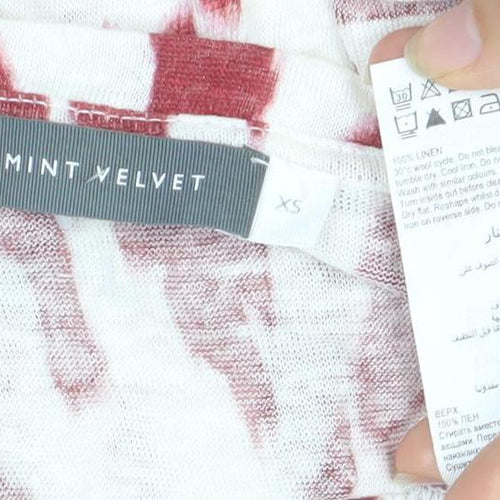 Mint Velvet Women's Red & White Animal Print T-Shirt XS
