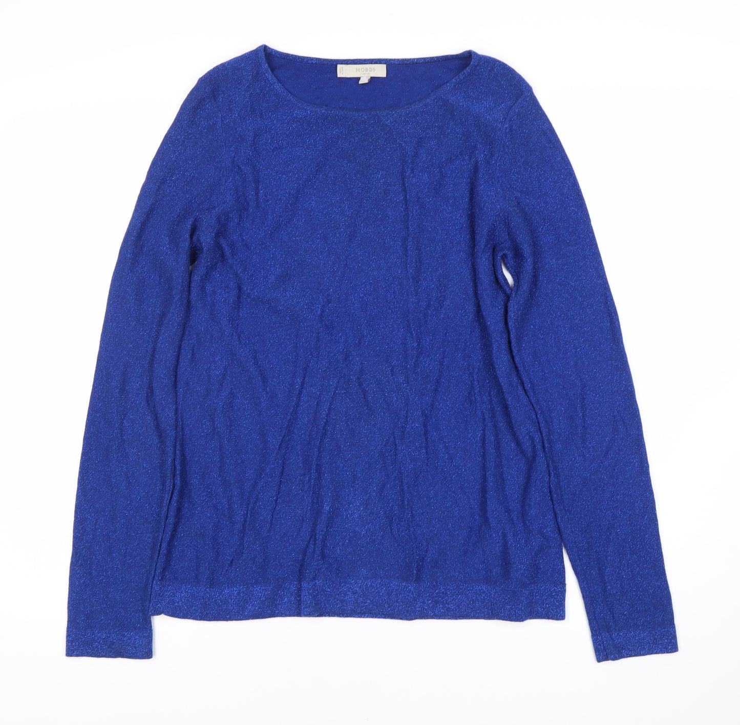 Hobbs Women's Blue Scoop Neck Pullover Jumper