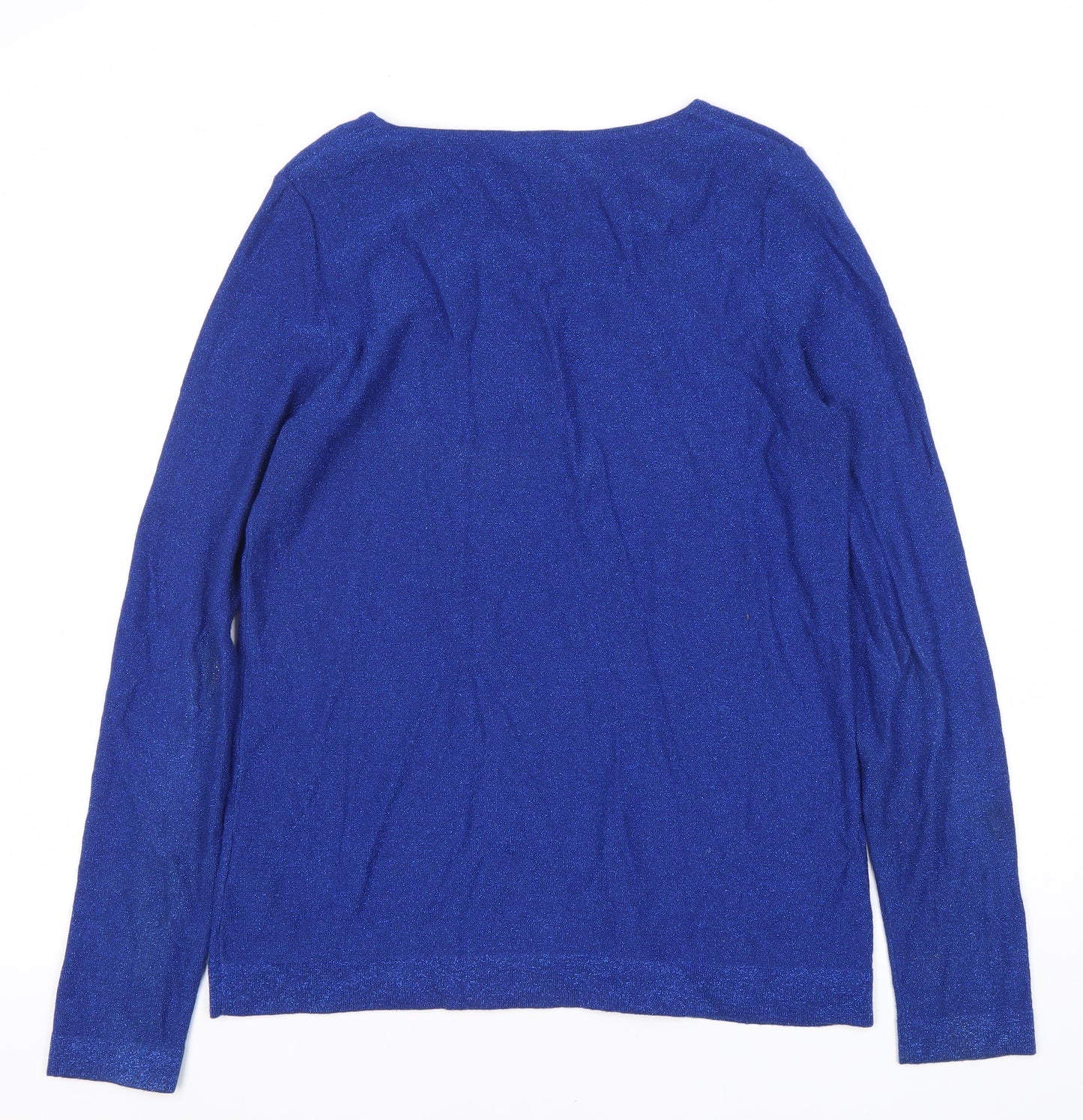 Hobbs Women's Blue Scoop Neck Pullover Jumper