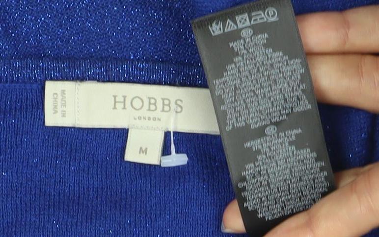 Hobbs Women's Blue Scoop Neck Pullover Jumper