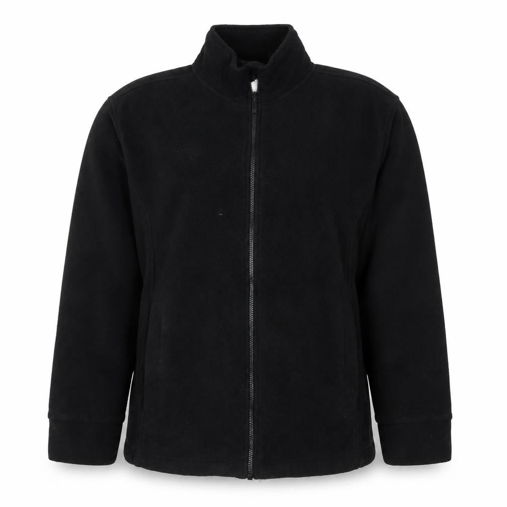 Front view of ØRN Men's Black Fleece Jacket, size S, Casual
