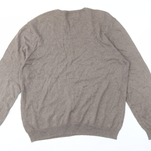 Marks and Spencer Men's XL Brown V-Neck Pullover Jumper