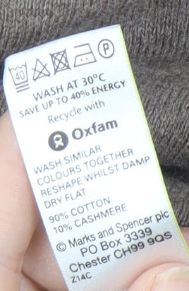 Marks and Spencer Men's XL Brown V-Neck Pullover Jumper