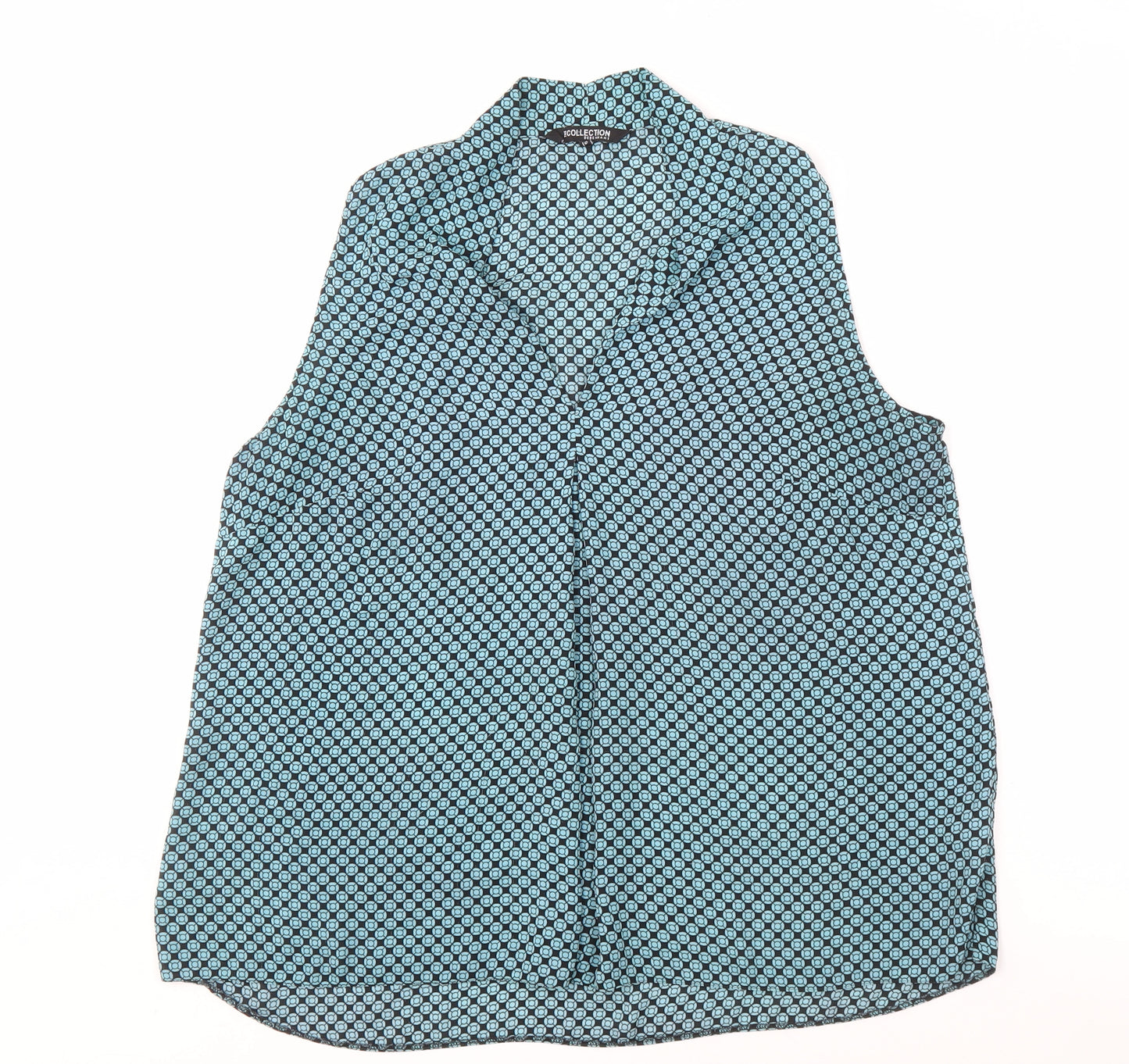 Debenhams Women's Blue Geometric Blouse Size 18