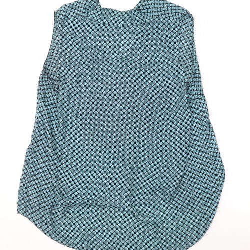 Debenhams Women's Blue Geometric Blouse Size 18