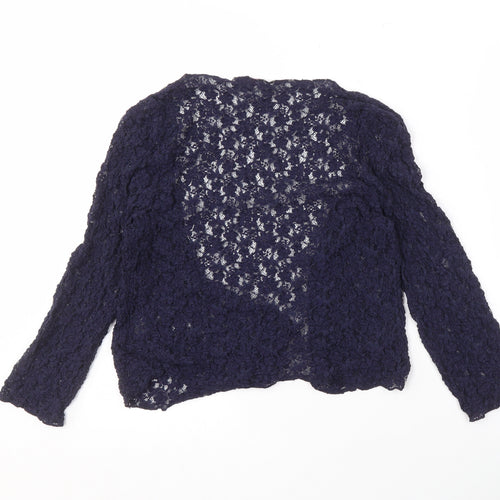 Marks and Spencer Women's Blue Lace Wrap Blouse Size 14