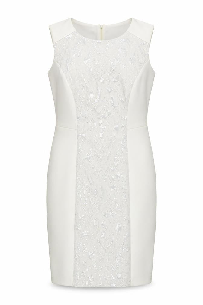 Front view of Cynthia Rowley Women's Ivory Sheath Dress, size 10