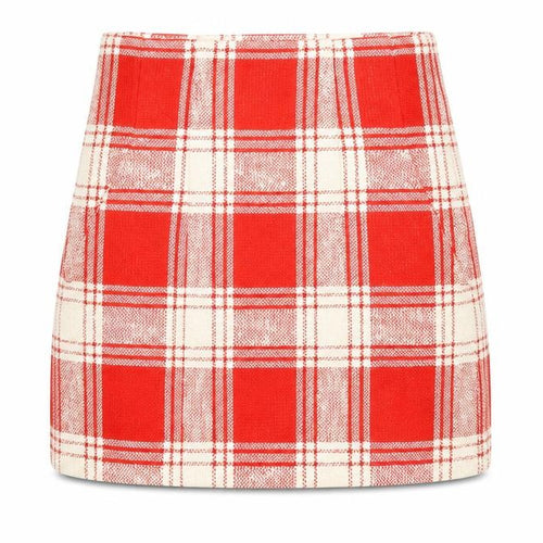 Zara Women's Red Plaid Skirt, XS, Straight & Pencil