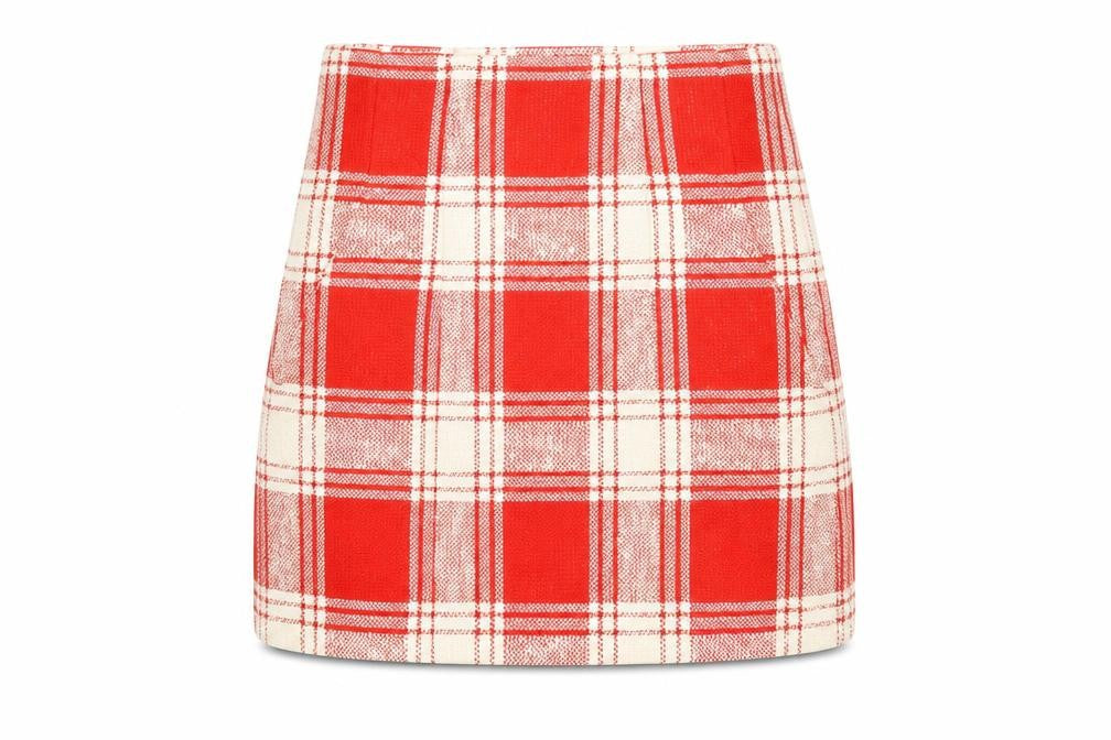 Zara Women's Red Plaid Skirt, XS, Straight & Pencil
