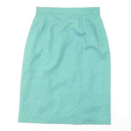 Viyella Women's Green Knee Length Pencil Skirt, Size 10
