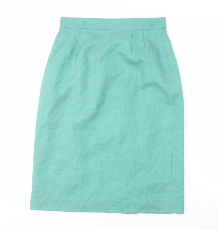 Viyella Women's Green Knee Length Pencil Skirt, Size 10