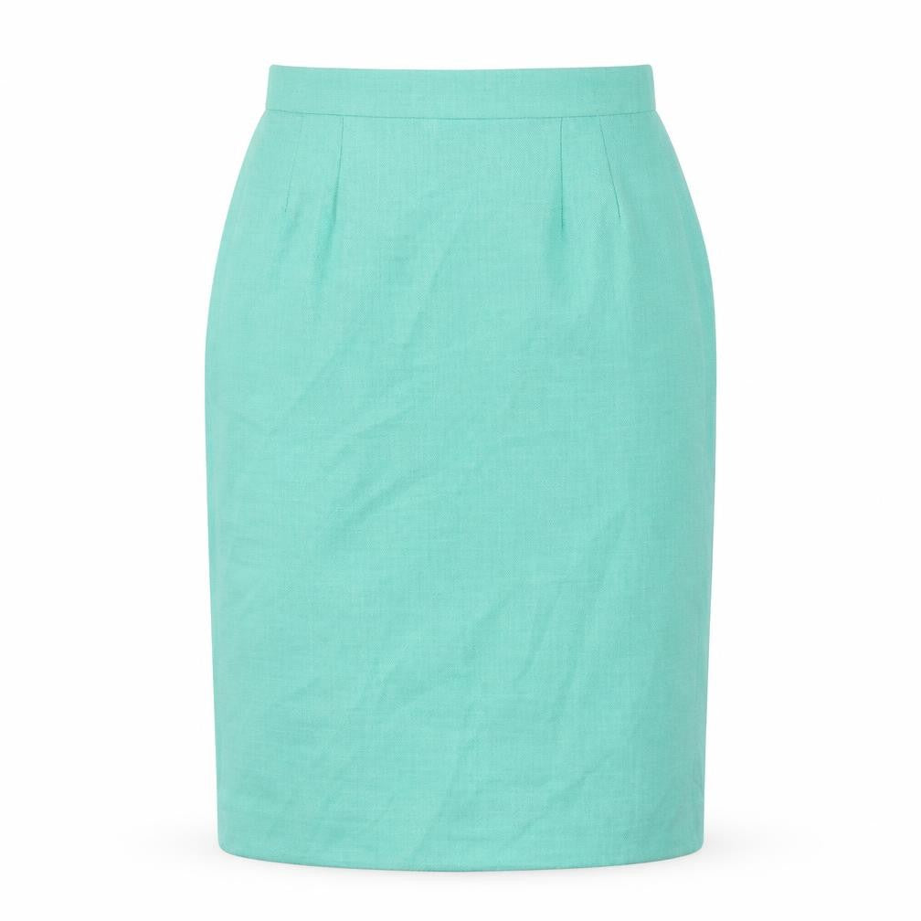Viyella Women's Green Knee Length Pencil Skirt, Size 10