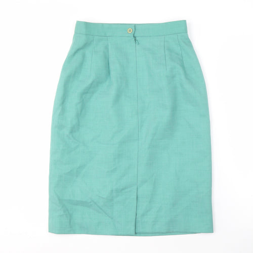 Viyella Women's Green Knee Length Pencil Skirt, Size 10