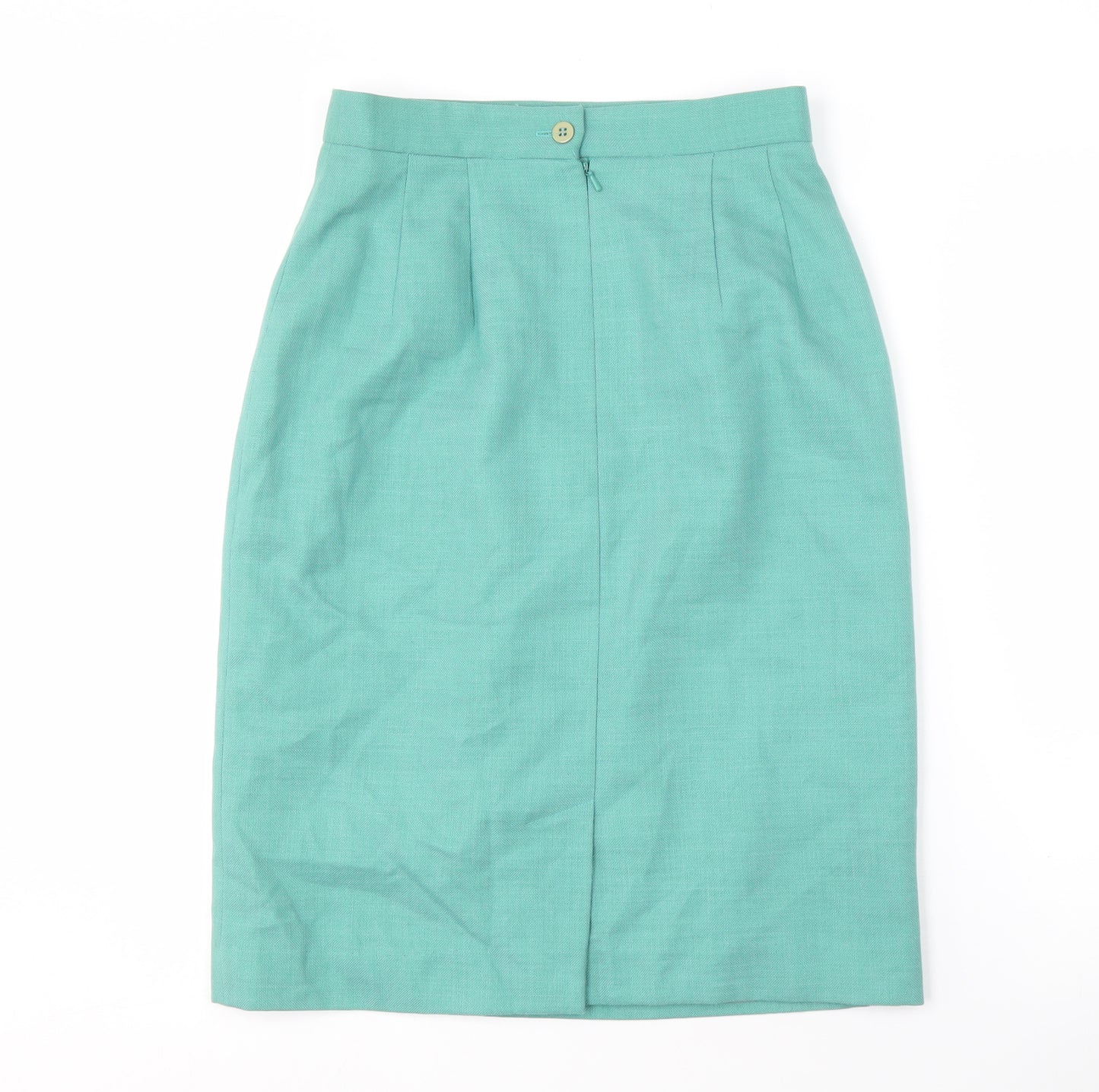 Viyella Women's Green Knee Length Pencil Skirt, Size 10
