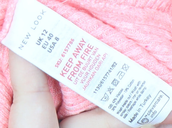 New Look Women's Pink Pullover Jumper, Size 12