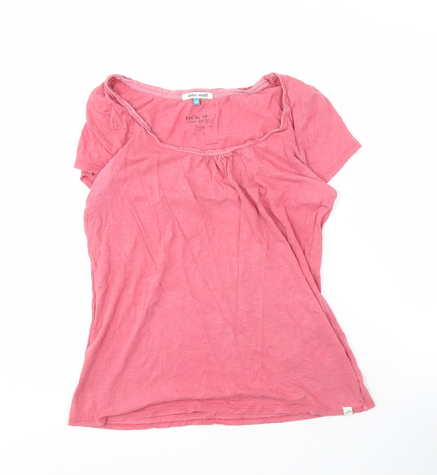 White Stuff Women's Pink Cotton T-Shirt Size 12