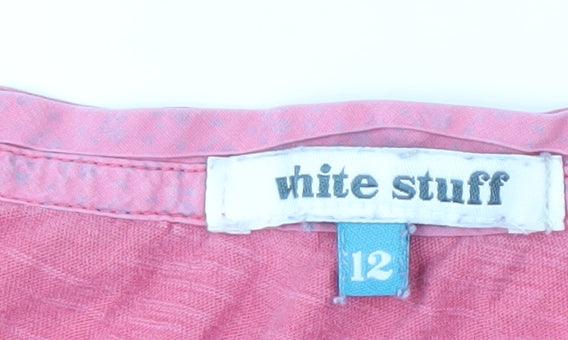 White Stuff Women's Pink Cotton T-Shirt Size 12