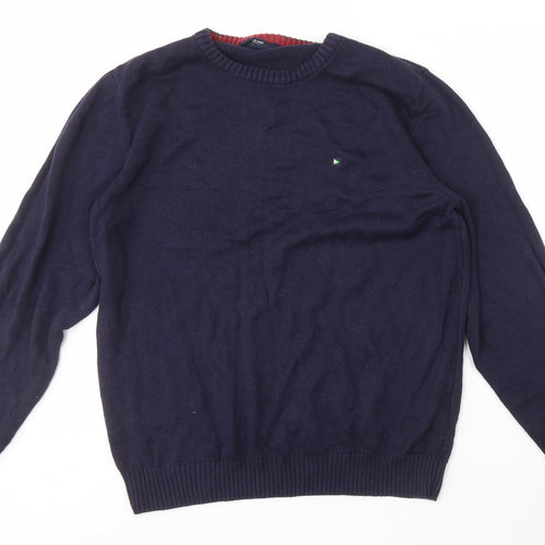 DeFacto Men's Blue Crew Neck Pullover Jumper