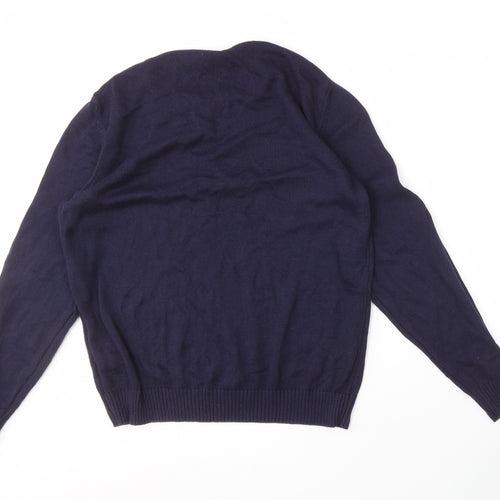 DeFacto Men's Blue Crew Neck Pullover Jumper