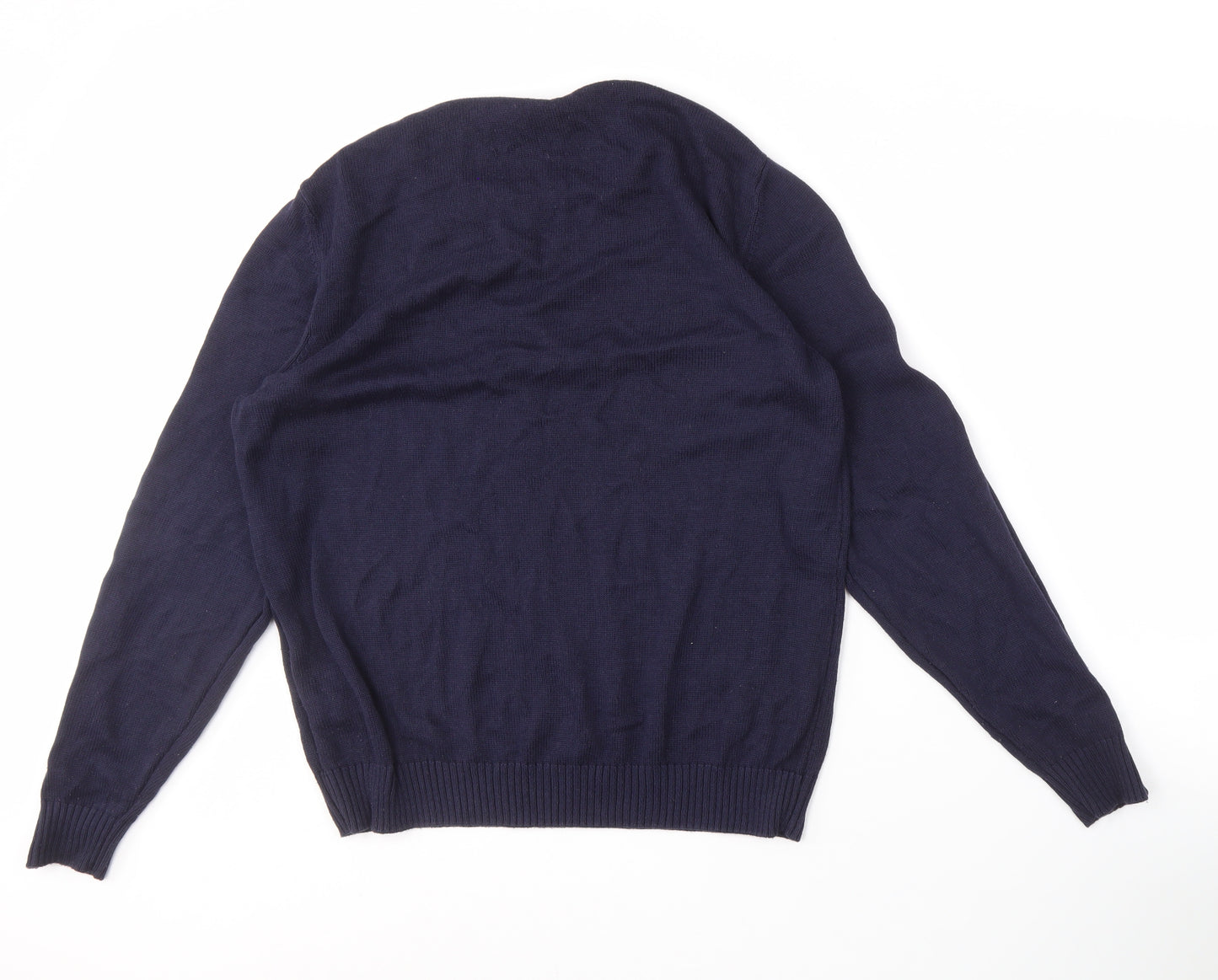DeFacto Men's Blue Crew Neck Pullover Jumper