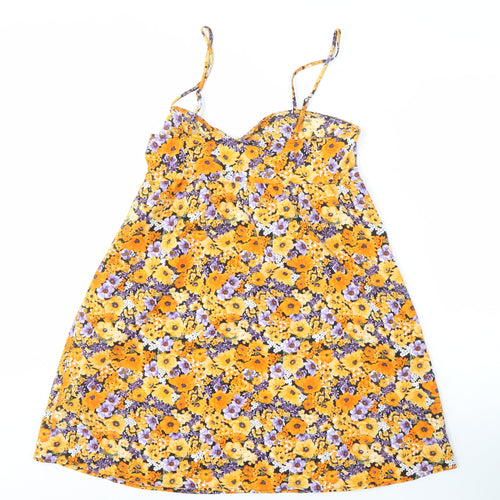 H&M Women's Floral Slip Dress, Size 12, Multicoloured