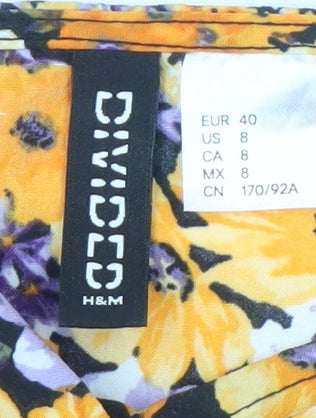 H&M Women's Floral Slip Dress, Size 12, Multicoloured