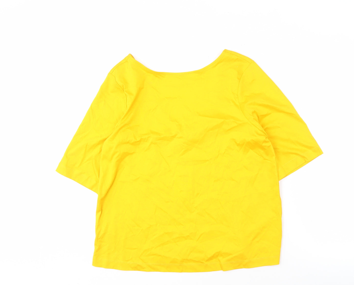 Jaeger Women's Yellow Scoop Neck Top Size 16